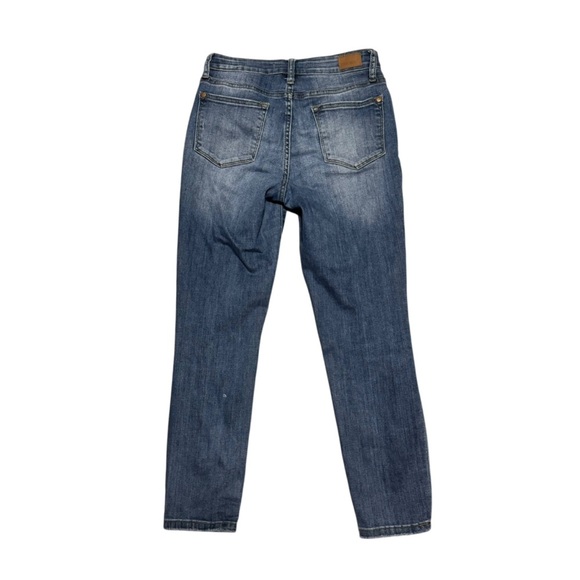 Judy Blue Women's Relaxed Fit Denim Jeans High Rise Dark Wash Distressed Size 28 - Picture 3 of 4